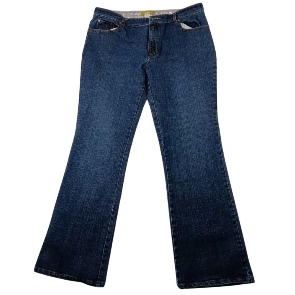 Acorn Jeans Womens 14‎ Blue Medium Wash High Rise Straight Stretch Denim Pants